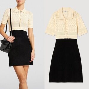 SANDRO solene crochet lace contrast tone mini dress NO OFFERS CONSIDERED